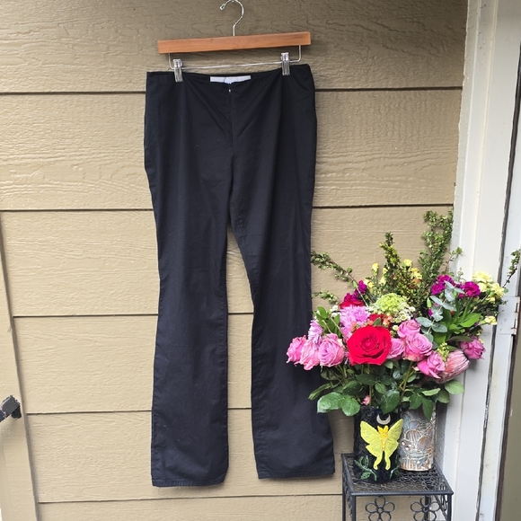 VTG Y2K Versace Boot Cut Zip Front Pants Black 32 Lightweight